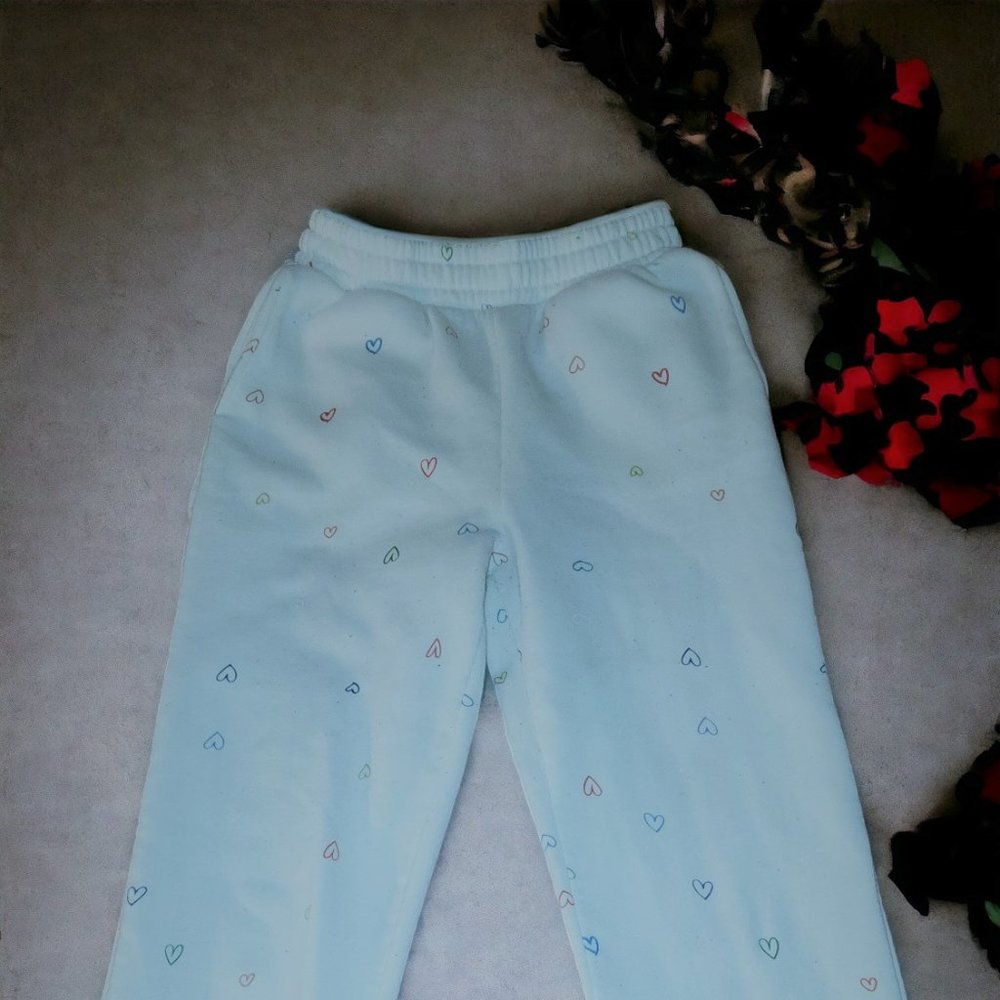 White Matching Jogger Set With Hearts! - image 2